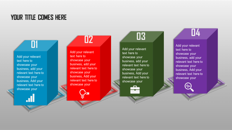 Four Cubes PowerPoint Template - Template Point